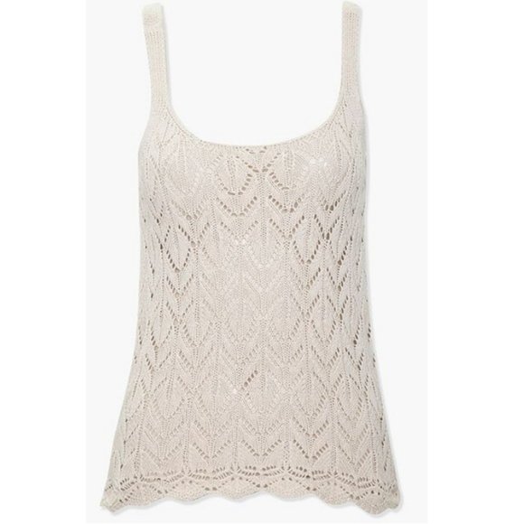 Angel Kiss Scalloped Open-Knit Crochet Cami - Picture 1 of 3